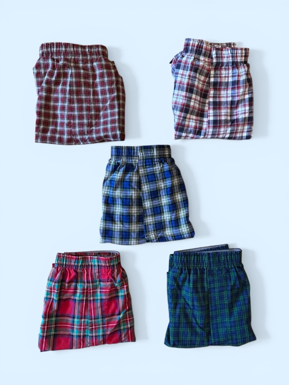 Hanes Men's Size XL Red Blue & Green Boxer Shorts - Lot of 5